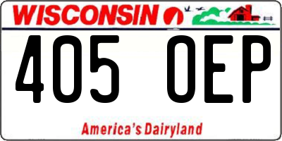 WI license plate 405OEP