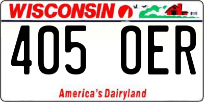 WI license plate 405OER