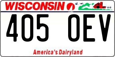 WI license plate 405OEV