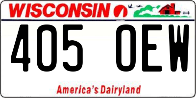 WI license plate 405OEW