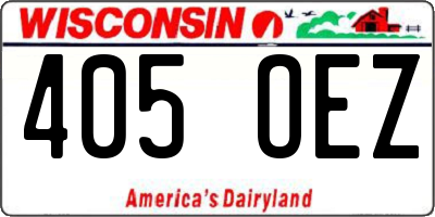 WI license plate 405OEZ