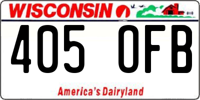 WI license plate 405OFB