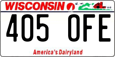 WI license plate 405OFE
