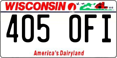 WI license plate 405OFI