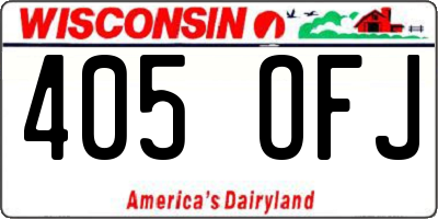 WI license plate 405OFJ
