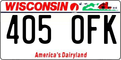 WI license plate 405OFK