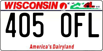 WI license plate 405OFL