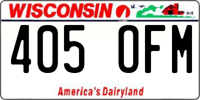WI license plate 405OFM
