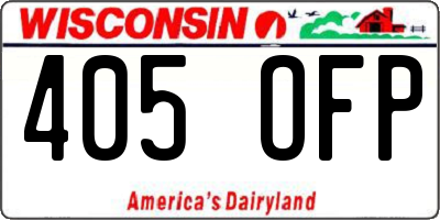 WI license plate 405OFP