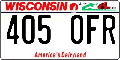 WI license plate 405OFR