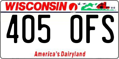 WI license plate 405OFS