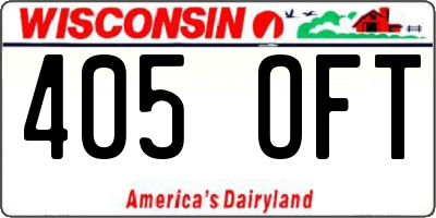 WI license plate 405OFT