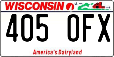 WI license plate 405OFX