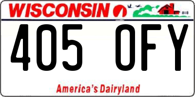 WI license plate 405OFY