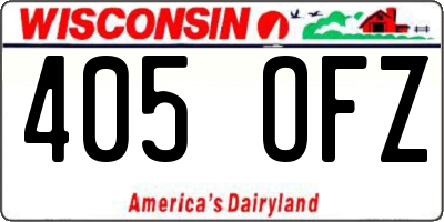 WI license plate 405OFZ