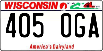 WI license plate 405OGA