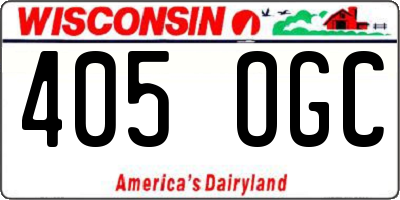 WI license plate 405OGC