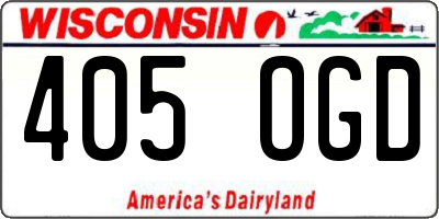 WI license plate 405OGD