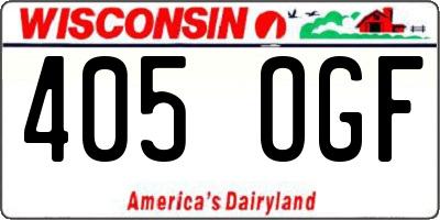 WI license plate 405OGF