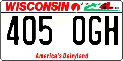 WI license plate 405OGH