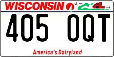 WI license plate 405OQT