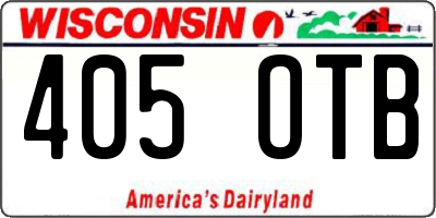 WI license plate 405OTB