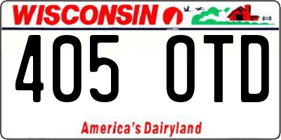 WI license plate 405OTD