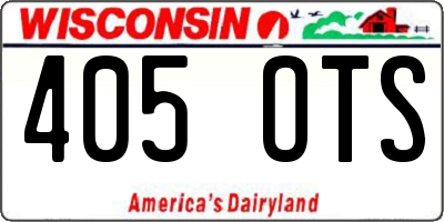 WI license plate 405OTS