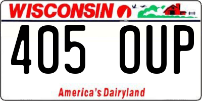 WI license plate 405OUP