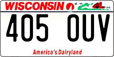 WI license plate 405OUV
