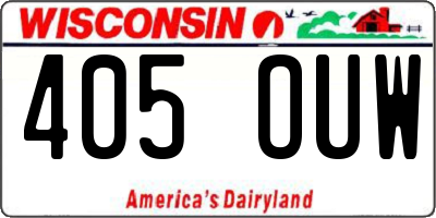 WI license plate 405OUW