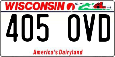 WI license plate 405OVD