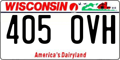 WI license plate 405OVH
