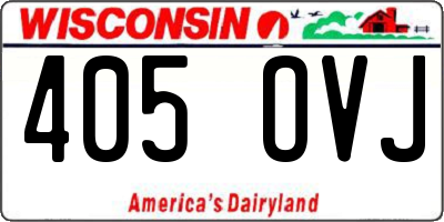 WI license plate 405OVJ
