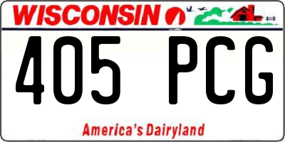 WI license plate 405PCG