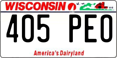 WI license plate 405PEO