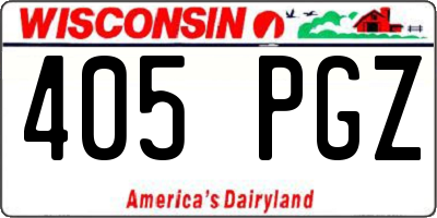 WI license plate 405PGZ