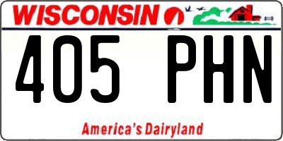 WI license plate 405PHN
