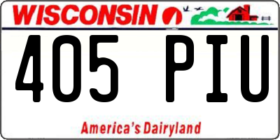 WI license plate 405PIU