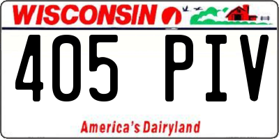 WI license plate 405PIV