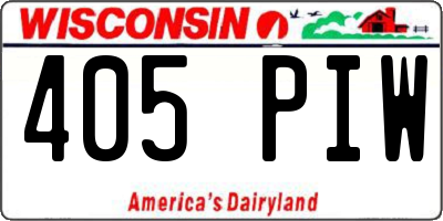 WI license plate 405PIW