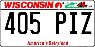WI license plate 405PIZ