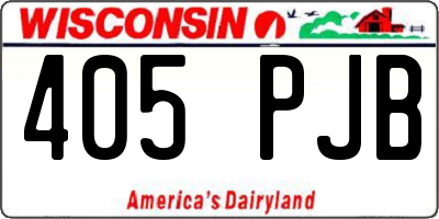 WI license plate 405PJB