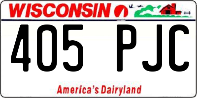 WI license plate 405PJC