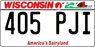 WI license plate 405PJI