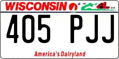 WI license plate 405PJJ