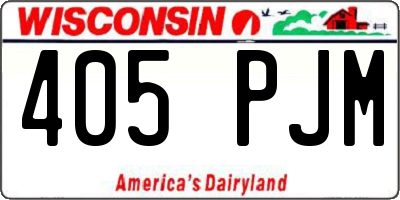 WI license plate 405PJM