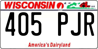 WI license plate 405PJR