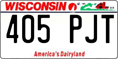 WI license plate 405PJT