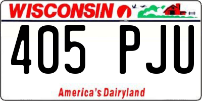 WI license plate 405PJU
